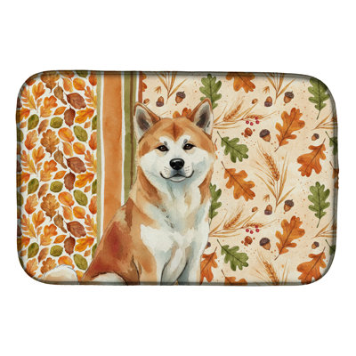 Red Akita Heirloom Fall Dish Drying Mat