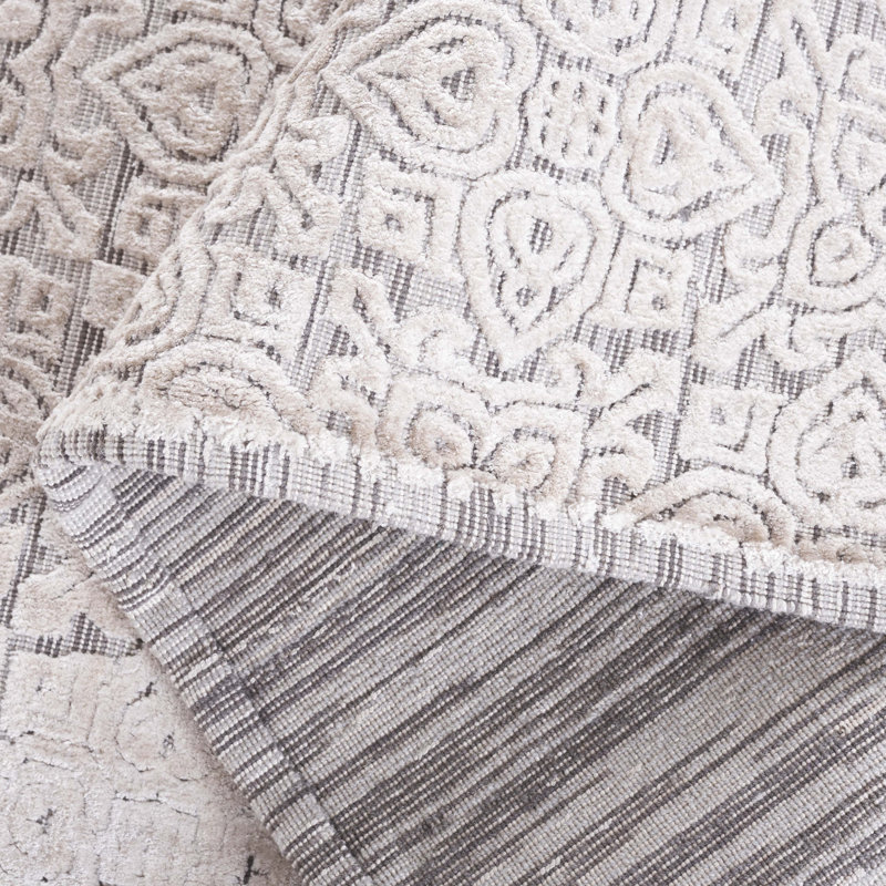 Tapis en viscose tissé à la main Loany, Rectangle 6 pi x 9 pi