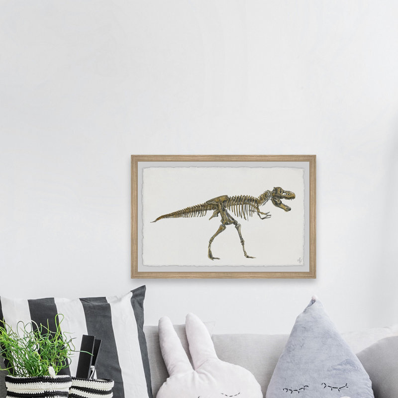 Brodsky 'Tyrannosaurus Skeleton' Framed Print, 24" H x 36" W x 1.5" D