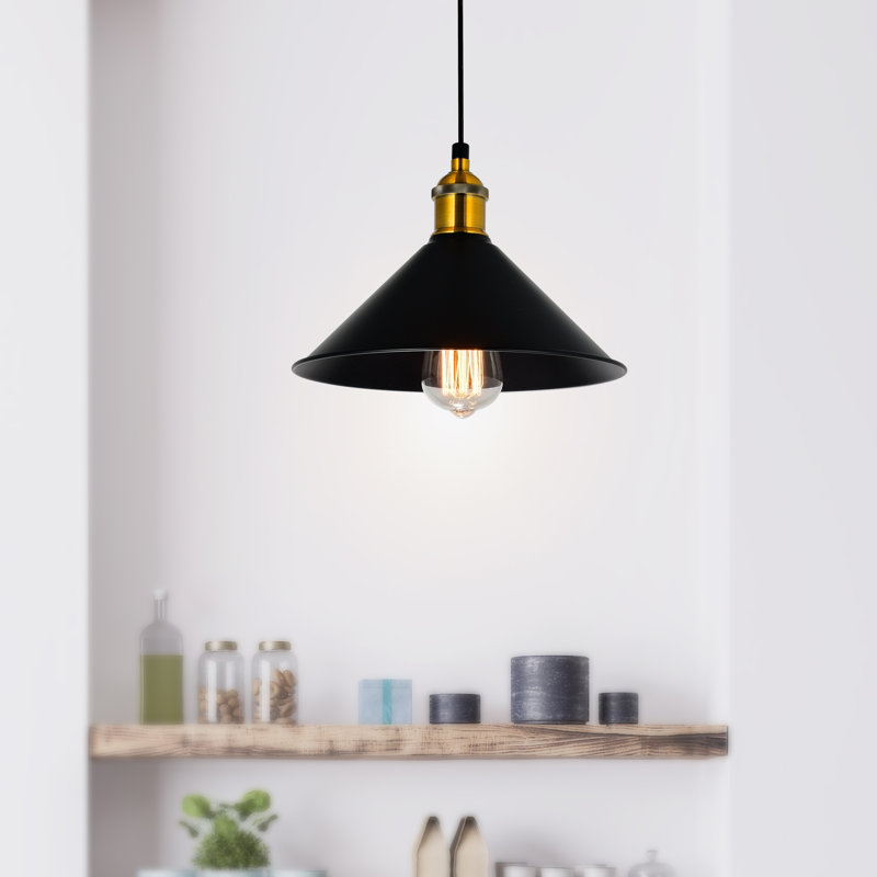 Cosimo 1 Light 8'' Industrial Down Mini Pendant for Kitchen, Dining Room, Entryway – E26 Bulb Base, LED Compatible – Adjustable Height with BACL Certification