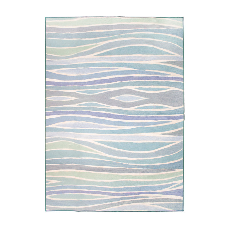 Tapis bleu Waves Ocean, Rectangle 5 pi x 7 pi