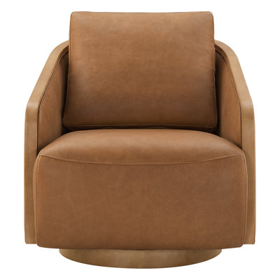 Nieve Hinnant 32'' Wide Upholstered Swivel Barrel Chair