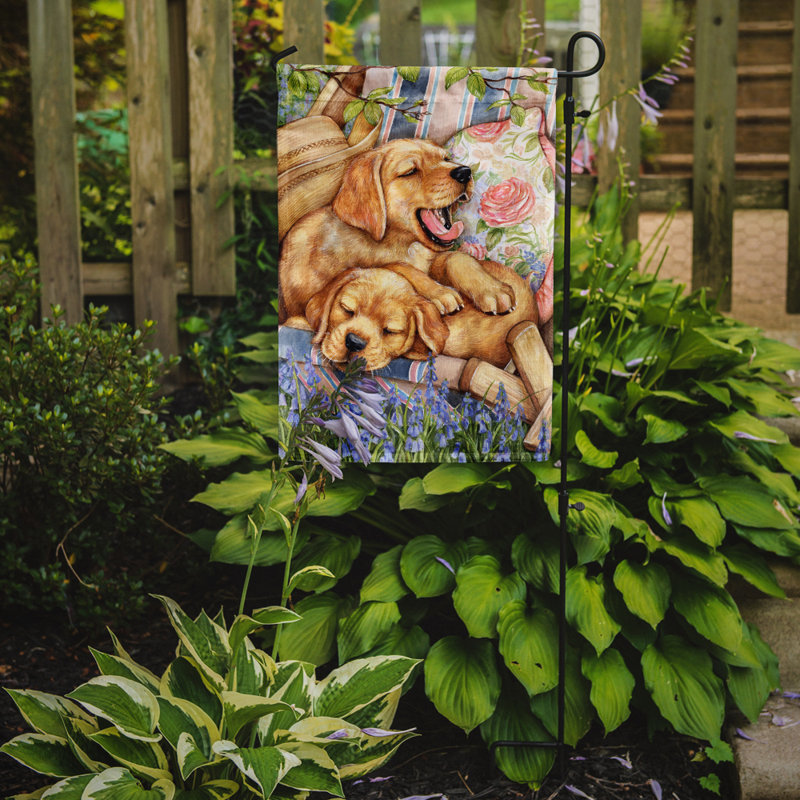 Drapeau de jardin 2 côtés pour les comptoirs de jeu jaune labrador, H 15 po x l 11 po