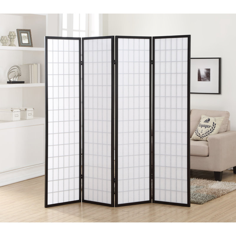 Paravent Shoji pliable Alex 70'' H, Noir, 4