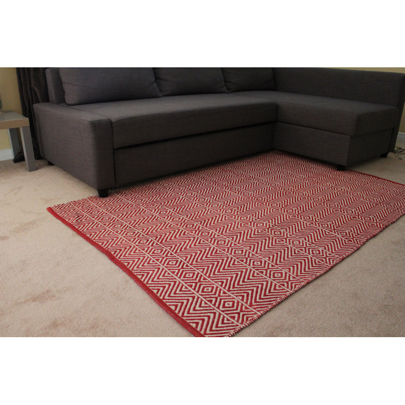 Shannock Cotton Chevron Indoor Rug, Rectangle 4' x 6'