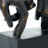 Polystone Weathered Patina Linked Hands Decorative Sculpture with Block Base and Gold Accents