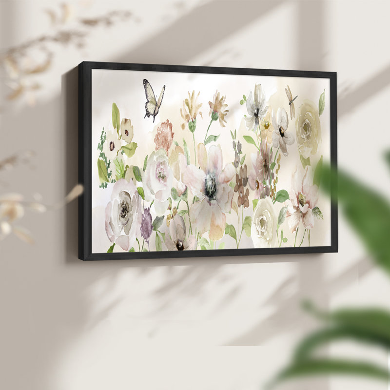 Paris Garden Blush -Framed Print - Restickable