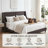 Melaya Wingback Upholstered Platform Bed Frame-629517197-653332743