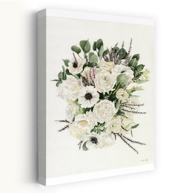 Bouquet de fleurs blanches printanières, H 24 po x l 16 po