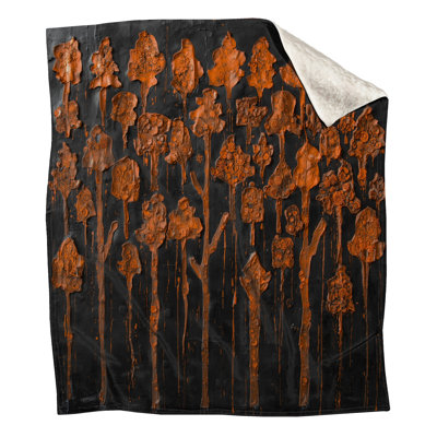 Textured Orange Trees Blankets