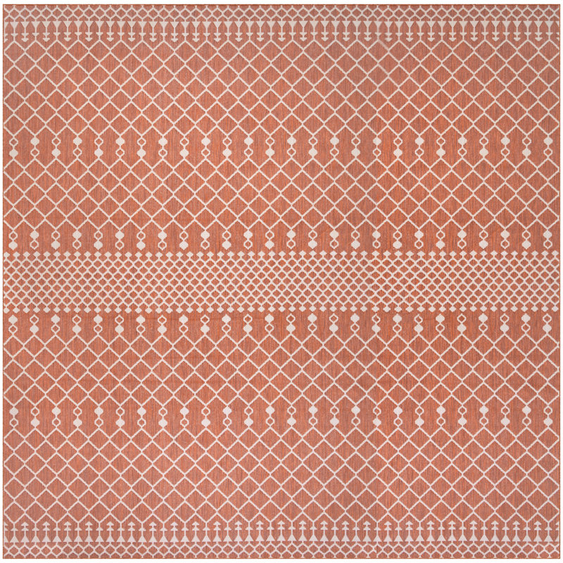 Tapis moderne terre cuite Nourison Positano, Terracotta, Square 8'