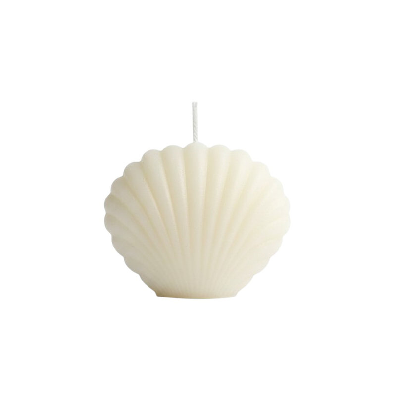 Bougie de coquillage dimensionnelle 3 "ivoire Hibiscus