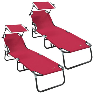 Folding Sun Lounger Folding Oxford Outdoor Recliner Adjustable Patio