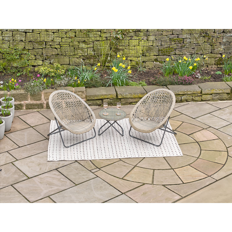 Gella Wicker 2 - Person Garden Lounge Set, Grey