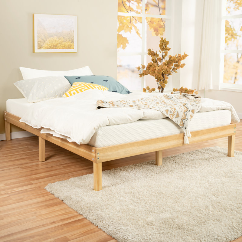 Kailianna 14'' Solid Wood Platform Bed – Durable Wooden Bed Frame with Tall Design for Extra Heavy Duty Support and Timeless Style