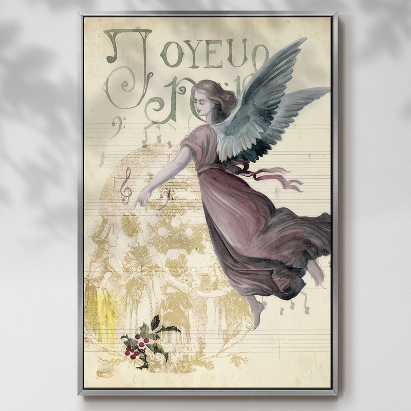 " Christmas Greetings Collection B ", 41" H x 27" W x 1.5" D, Gray