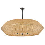 Luca Eight-Light Woven Drum Chandelier by Lisa McDennon