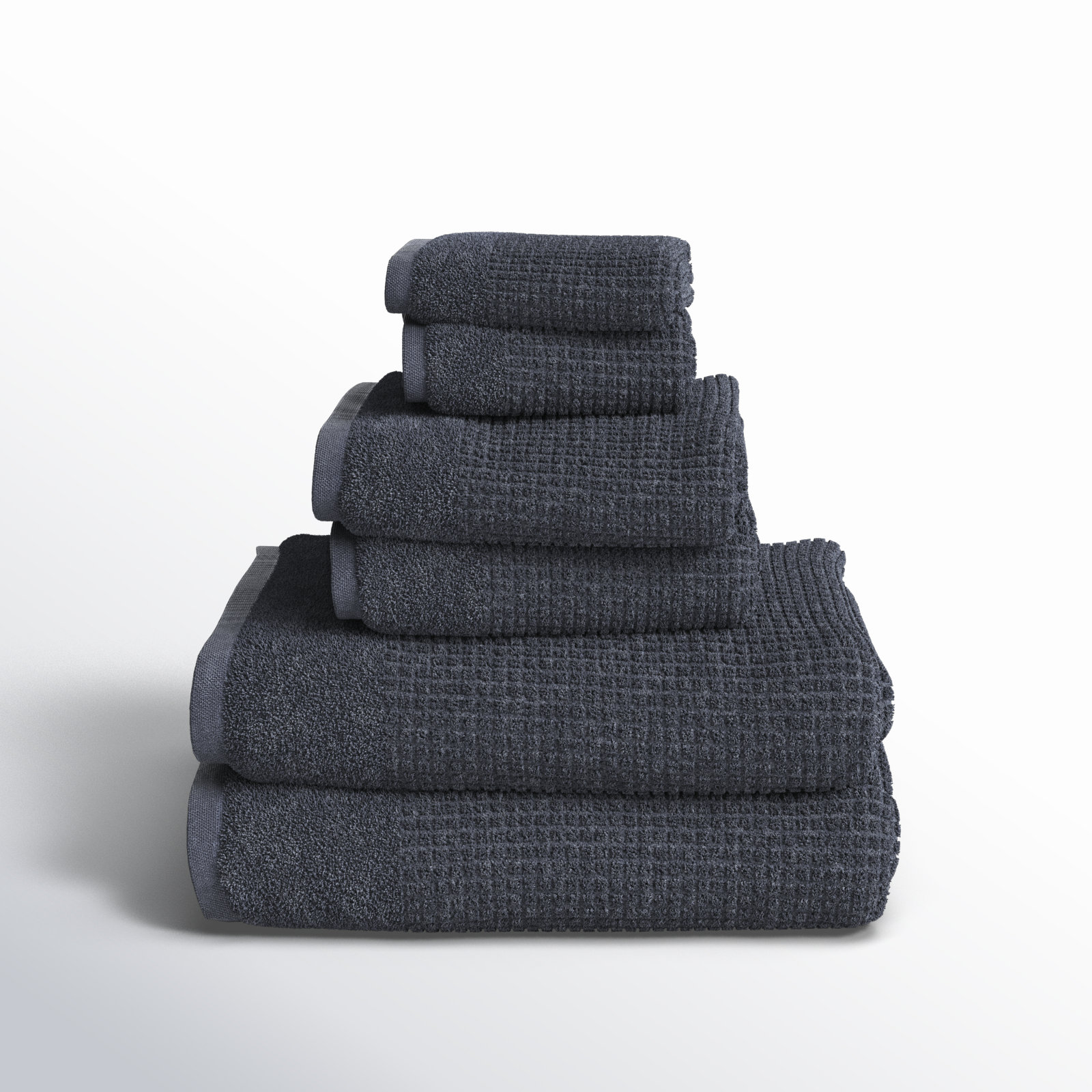 Earline 6-Piece Turkish Cotton Towel Set, Gray