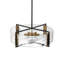 Modern 6-Light Cloud Glass Drum Chandelier