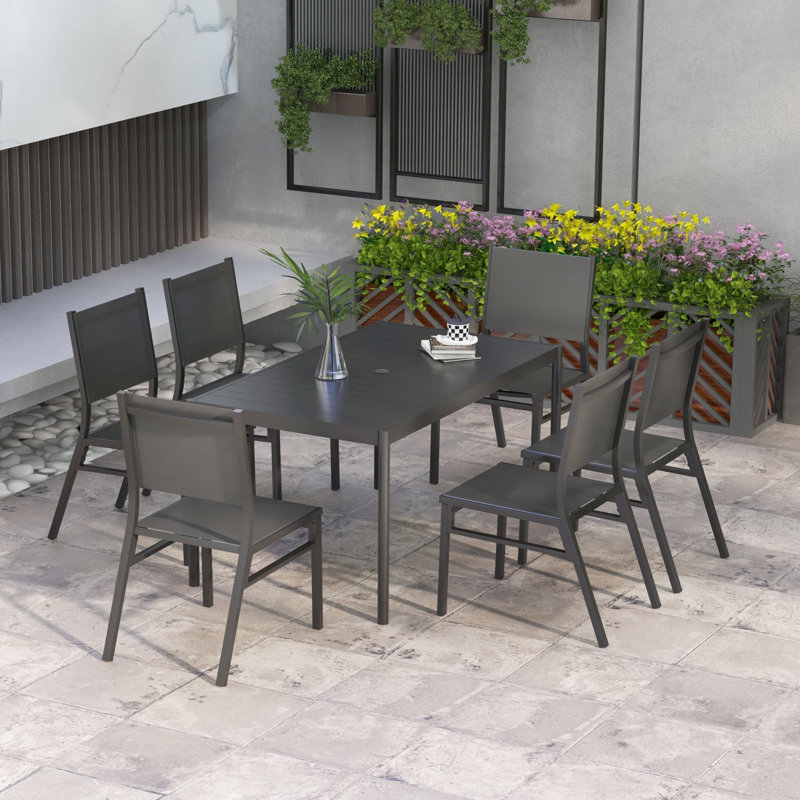 Daphne 6 - Person Patio Dining Set with Rectangular Table