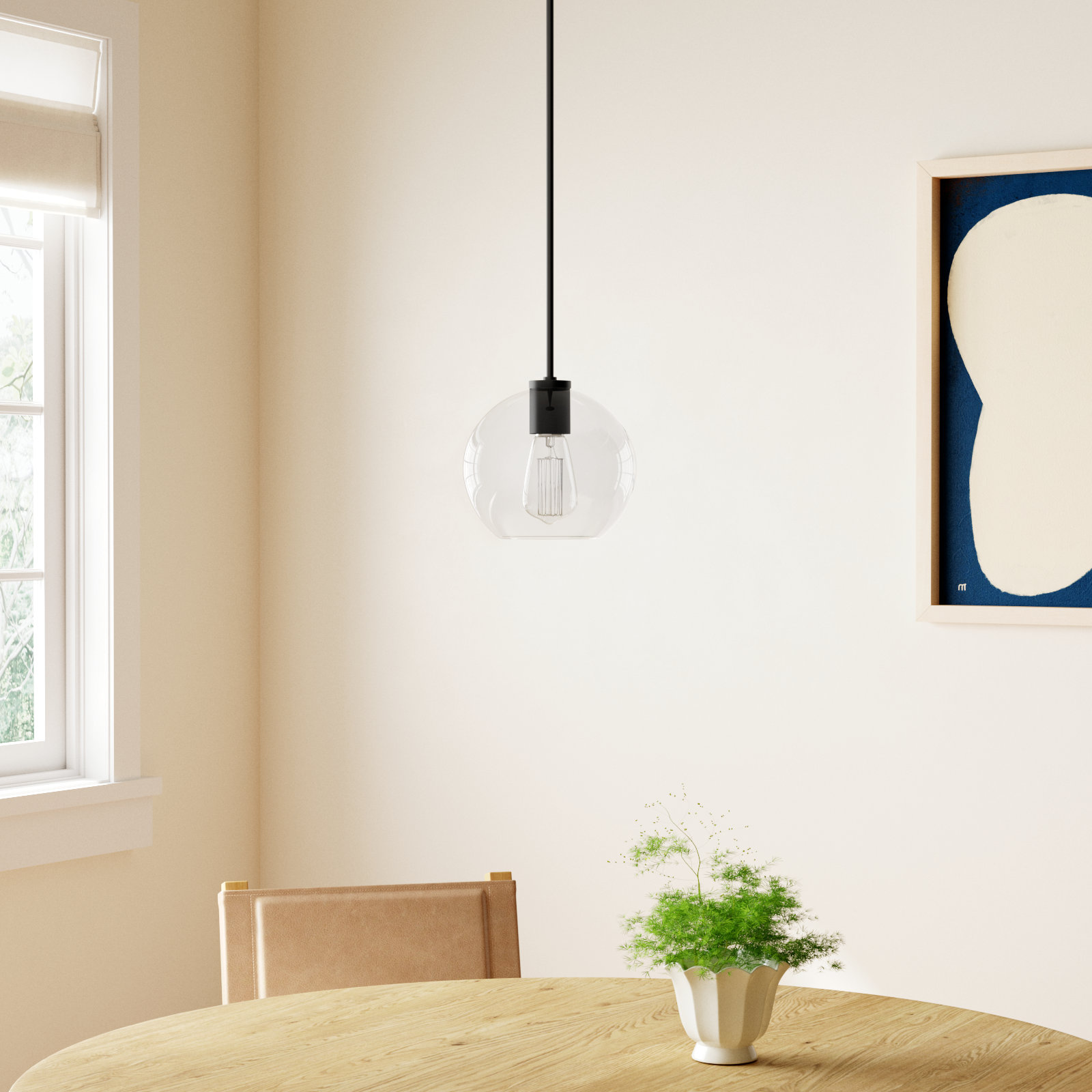 Childerley Dimmable Single Light Pendant, Black