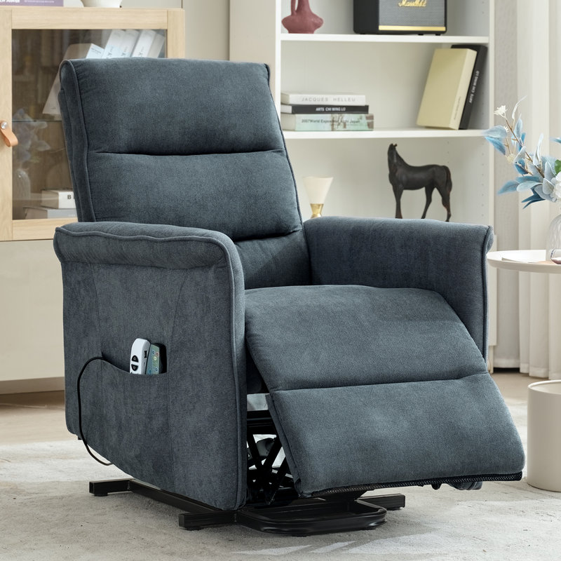 Lift Assist Power Recliner Chair With Vibration Massage & Heating, Blue