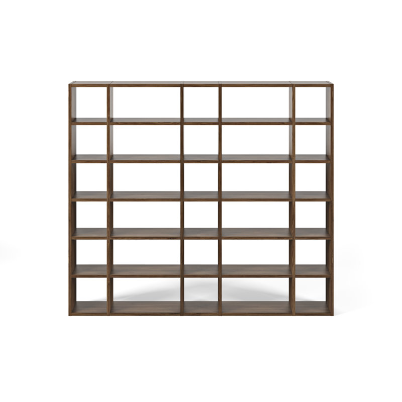 Araeya Geometric Bookcase, Walnut