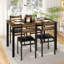 Ohmer 4 - Person Four Leg Dining Set, Dining Table Set for 4, Wood Kitchen Table with Upholstered Chairs for Kitchen Room and Small Spaces-1103661232-1103661233