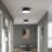 Avra Large 3-Light Matte Black Flush Mount with Etched White Glass Shade-127420137
