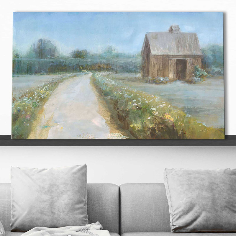 Road to the Fields par Danhui Nai - Peinture, H 36 po x l 60 po x P 1,5 po, Toile tendue