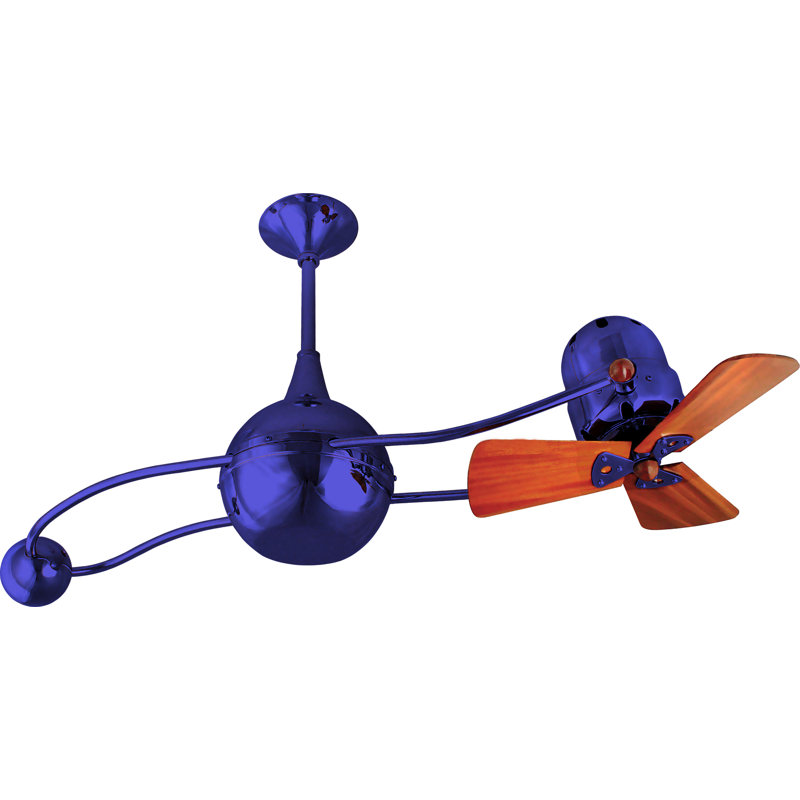 44" Brisa 2000 3 Wooden Blade Rotational Ceiling Fan, No, Black