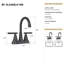 Robinet de lavabo de salle de bain à 2 poignées certifiées CUPC de 7,86 po d'Uniwa (noir mat)-117992881