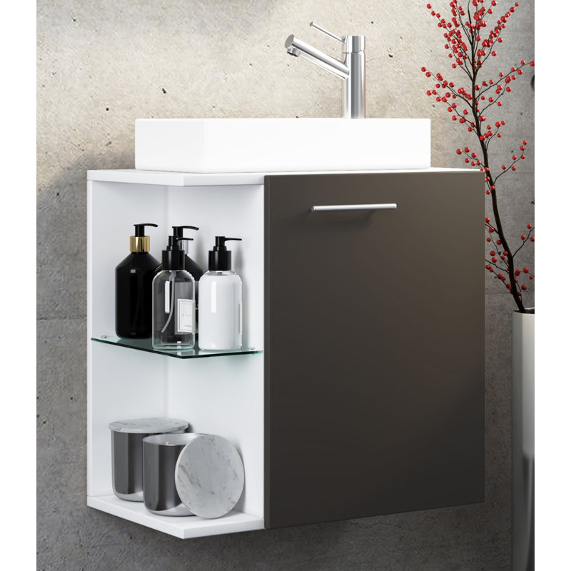 Raminta Bathroom Furniture Suite, White/Black