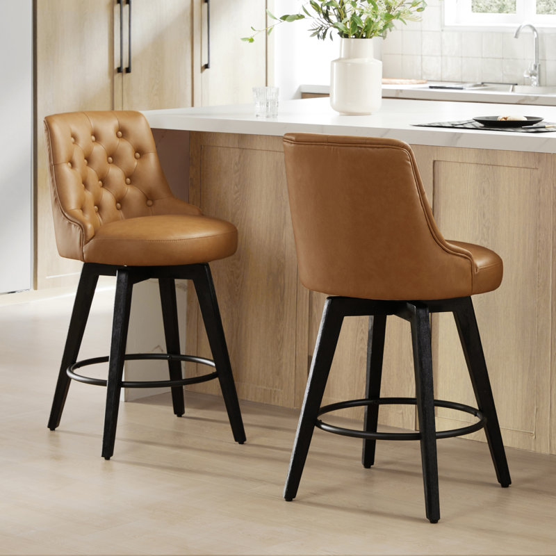 Tabouret de comptoir pivotant Arathorn, Cognac