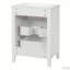 Meuble-lavabo 24 po avec lavabo en céramique, rangement à 3 tiroirs, structure en bois massif, finition blanche pour les salles de bain modernes-1144860783