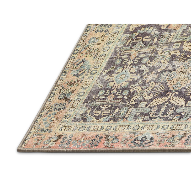 Tapis beige traditionnel/brun clair/rouge Ilano, Rectangle 3 pi x 5 pi