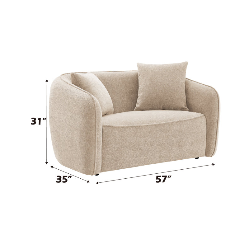 Chenille beige avec 2 housses de coussins décoratifs - Les accessoires assortis changent de style améliorent l'esthétique
