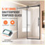 Porte de douche sans cadre noir mat, l 58-59 po x H 75 po, verre trempé transparent 5/16 po pour la salle de bain
