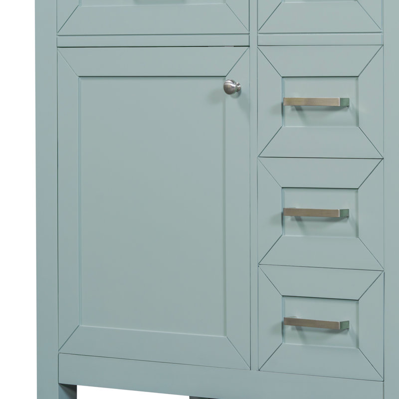 Meuble-lavabo de 30 po sans lavabo, base d'armoire seulement, armoire de salle de bain avec tiroirs, structure solide et panneau de fibres à densité moyenne