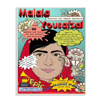 «Femelle chefs», «Malala Global Activist Icon Design» par Sangita Bachelet, reproduction d'art graphique