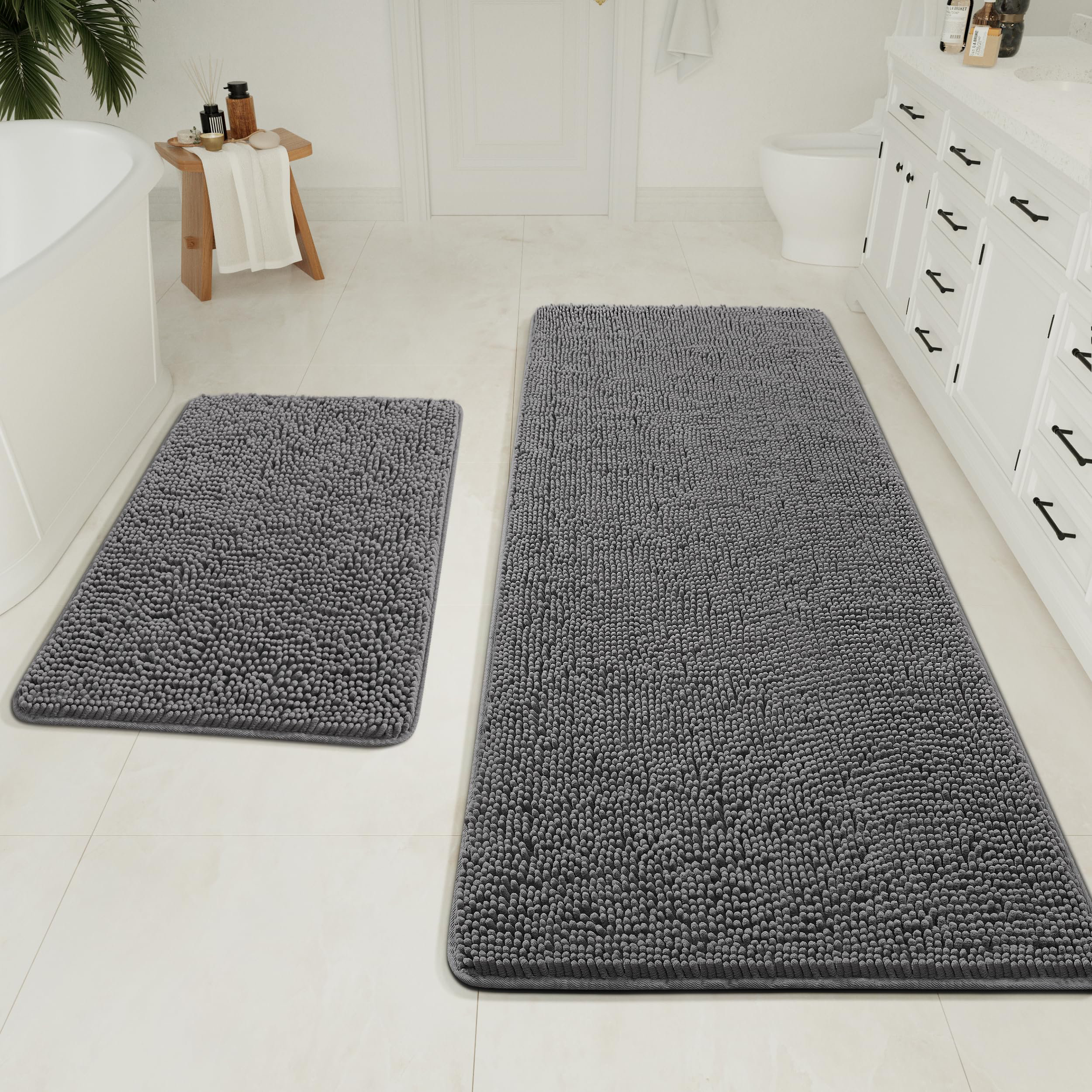 SEGUIRA 2 Piece Absorbent Soft Chenille Bathroom Rug - Wayfair Canada