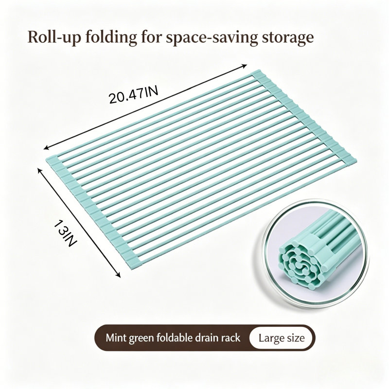 Adjustable Over The Sink Dish Rack, Green