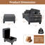 Ensemble de salon 2 pièces avec causeuse et repose-pieds avec 2 porte-gobelets et 2 coussins-1398824396