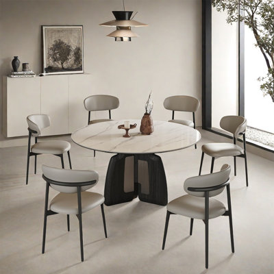 Minimalist style family round dining table sets
