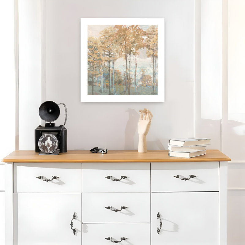 Art contemporain avec des arbres abstraits, H 18 po x l 18 po
