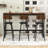 4-Piece Dining Table Set, Industrial Rectangular Table with Upholstered Chairs and Adjustable Foot Pad-1125011564-1125011555