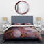 Ensemble de housse de couette abstraite en marbre rose et doré Agate River II-101242614