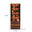 Armoire latérale autoportante 31,5 po en bois de pin brun avec porte vitrée 31,50 po