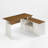 Ashantey 60" L-Shaped Executive Electric Standing Desk with Fluted Roman Legs, Privacy Modesty Panel and Wire-125361232