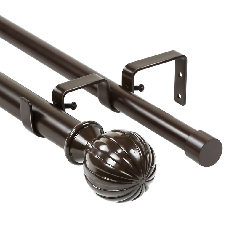 Tringle à rideaux double à fenêtre Cotta, H 1 po x l 84 po x P 1 po, Bronze
